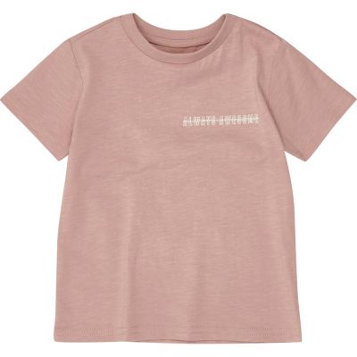 Mini boys pink washed print T-shirt